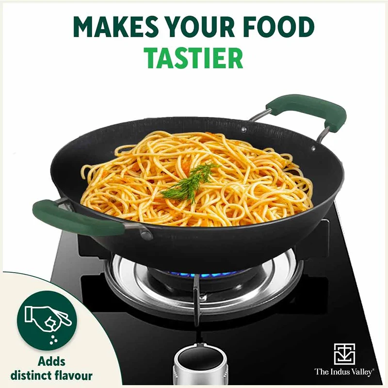 100% Pure Sheet Iron Kadai with Silicon Handle, Seasoned, Toxin-free - Image 10