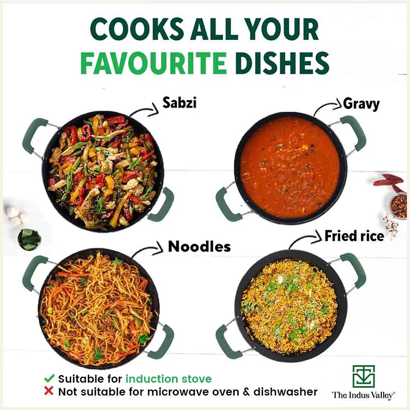 100% Pure Sheet Iron Kadai with Silicon Handle, Seasoned, Toxin-free - Image 11