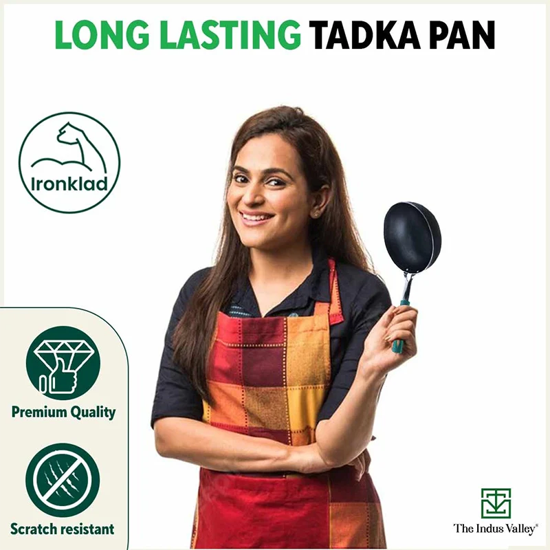 100% Pure Sheet Iron Tadka Pan 13.3cm, Silicone Handle, Seasoned, Toxin-free - Image 7
