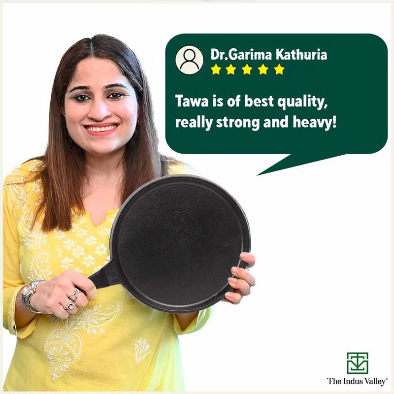 CASTrong Cast Iron Tawa 25.5cm, Pre-seasoned, Nonstick, 100% Pure, Toxin-free, Induction 2.2kg - Image 12
