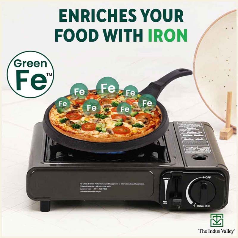 CASTrong Cast Iron Tawa 25.5cm, Pre-seasoned, Nonstick, 100% Pure, Toxin-free, Induction 2.2kg - Image 6