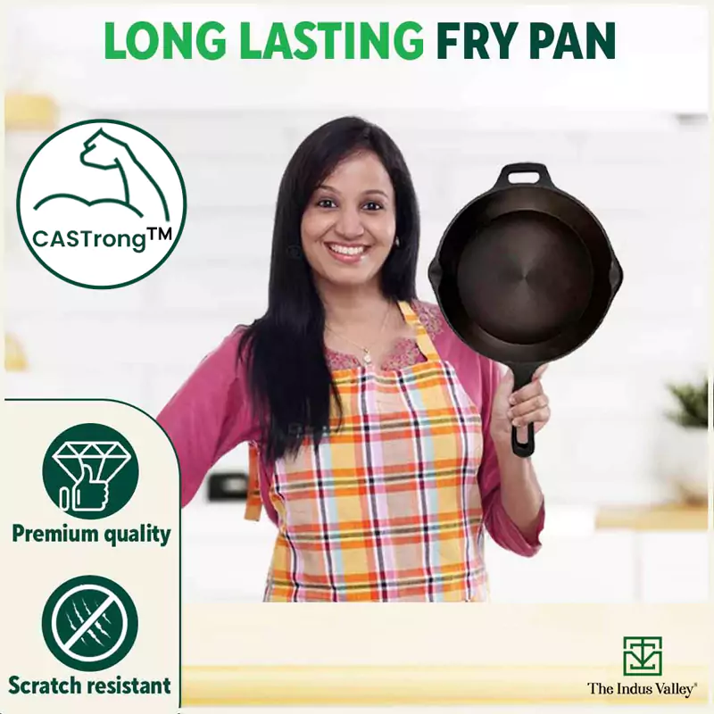 Super Smooth Cast Iron Fry Pan 1.3/1.7L, 100% Pure, Toxin-free,Pre-seasoned, Induction, Non-stick - Image 10