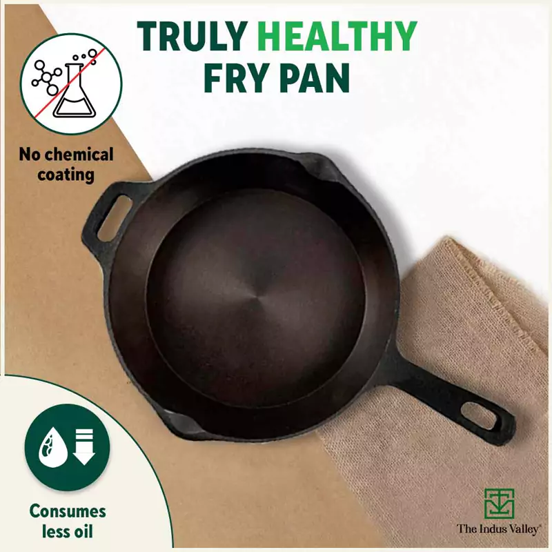 Super Smooth Cast Iron Fry Pan 1.3/1.7L, 100% Pure, Toxin-free,Pre-seasoned, Induction, Non-stick - Image 4