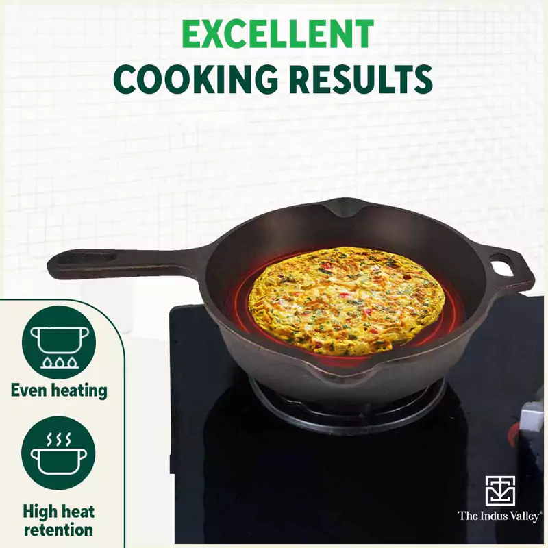 Super Smooth Cast Iron Fry Pan 1.3/1.7L, 100% Pure, Toxin-free,Pre-seasoned, Induction, Non-stick - Image 7