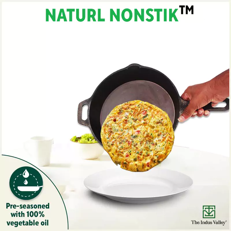 Super Smooth Cast Iron Fry Pan 1.3/1.7L, 100% Pure, Toxin-free,Pre-seasoned, Induction, Non-stick - Image 8