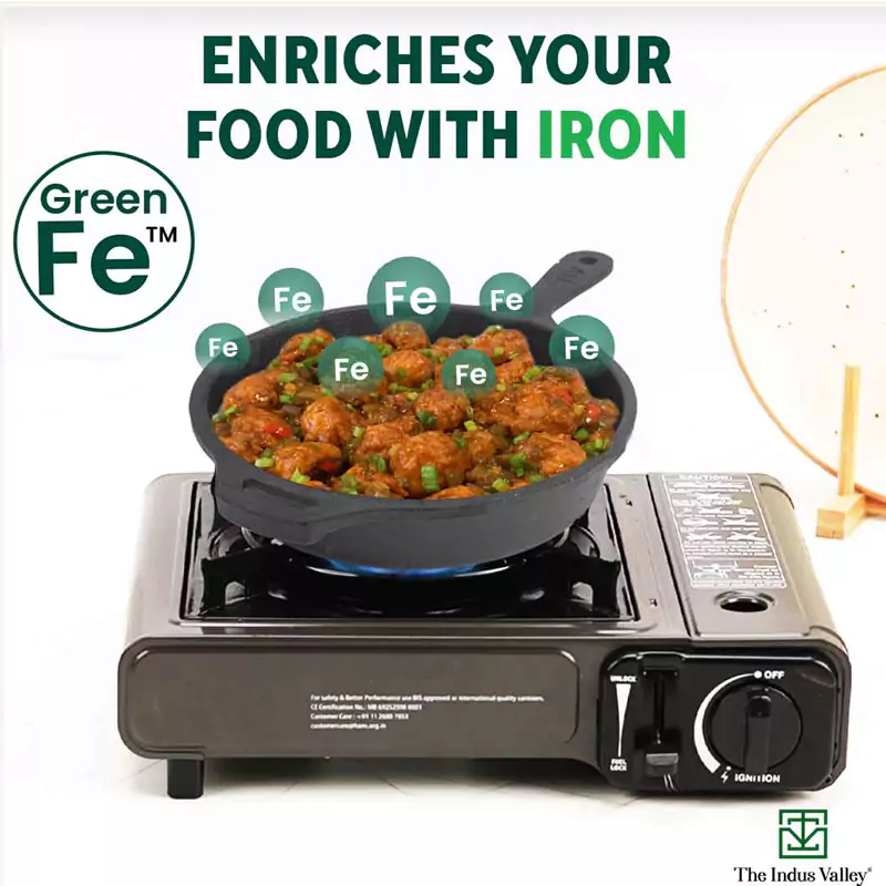 CASTrong Cast Iron Fry Pan 25cm, Pre-seasoned, Naturally Nonstick, 100% Pure, Toxin-free, Induction 1.6L, 2.4kg - Image 6