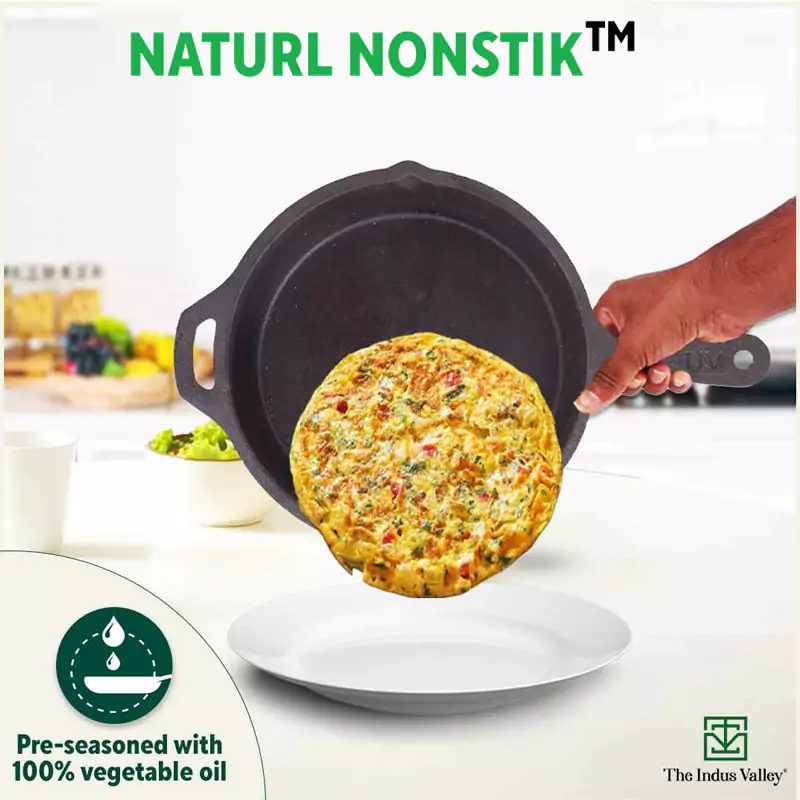 CASTrong Cast Iron Fry Pan 25cm, Pre-seasoned, Naturally Nonstick, 100% Pure, Toxin-free, Induction 1.6L, 2.4kg - Image 8