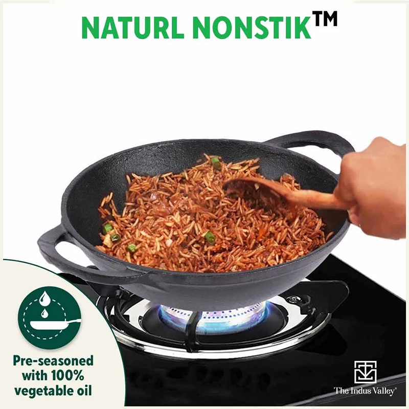 CASTrong Cast 1.4L Iron Cookware Set - Kadai [1.4L]+Kadai [2.2L],Pre-seasoned,100% Pure,Toxin-free - Image 7