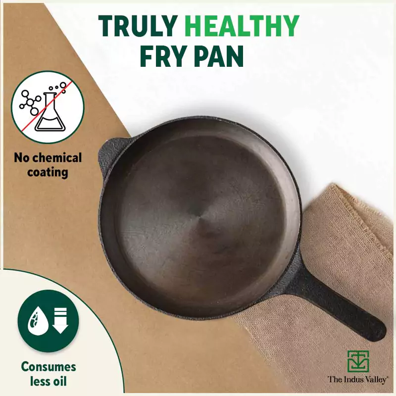 Super Smooth Cast Iron Shallow Fry Pan 24.6 cm, Pre-seasoned, Naturally Nonstick, 100% Pure, Toxin-free, Induction 1.6kg - Image 3