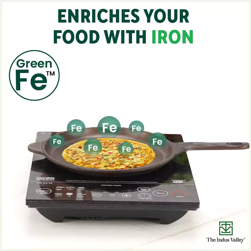 Super Smooth Cast Iron Shallow Fry Pan 24.6 cm, Pre-seasoned, Naturally Nonstick, 100% Pure, Toxin-free, Induction 1.6kg - Image 5