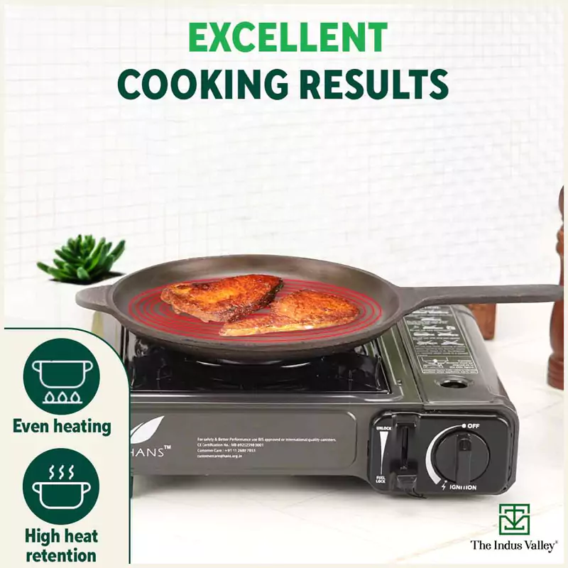 Super Smooth Cast Iron Shallow Fry Pan 24.6 cm, Pre-seasoned, Naturally Nonstick, 100% Pure, Toxin-free, Induction 1.6kg - Image 6