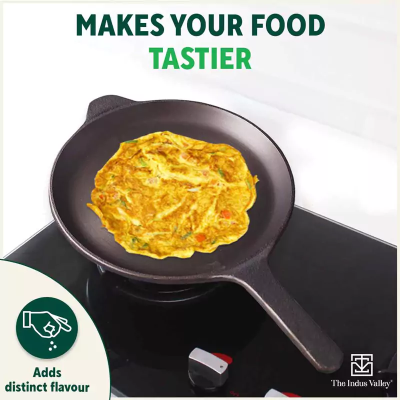 Super Smooth Cast Iron Shallow Fry Pan 24.6 cm, Pre-seasoned, Naturally Nonstick, 100% Pure, Toxin-free, Induction 1.6kg - Image 8