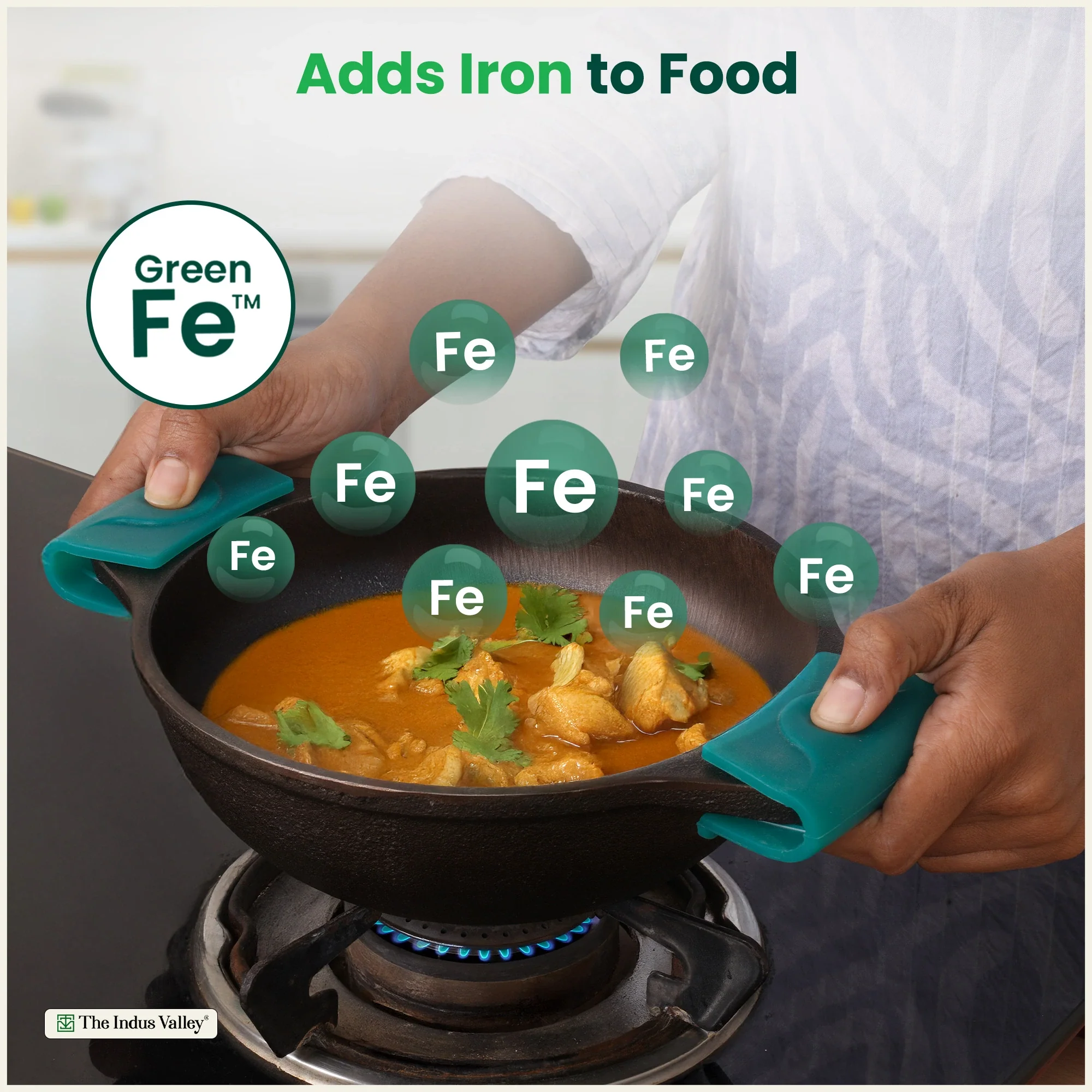 CASTrong Cast Iron Kadai with Silicon Handle 20.8 cm, Pre-seasoned, Naturally Nonstick, 100% Pure, Toxin-free Kadai  1.7 kg - Image 6