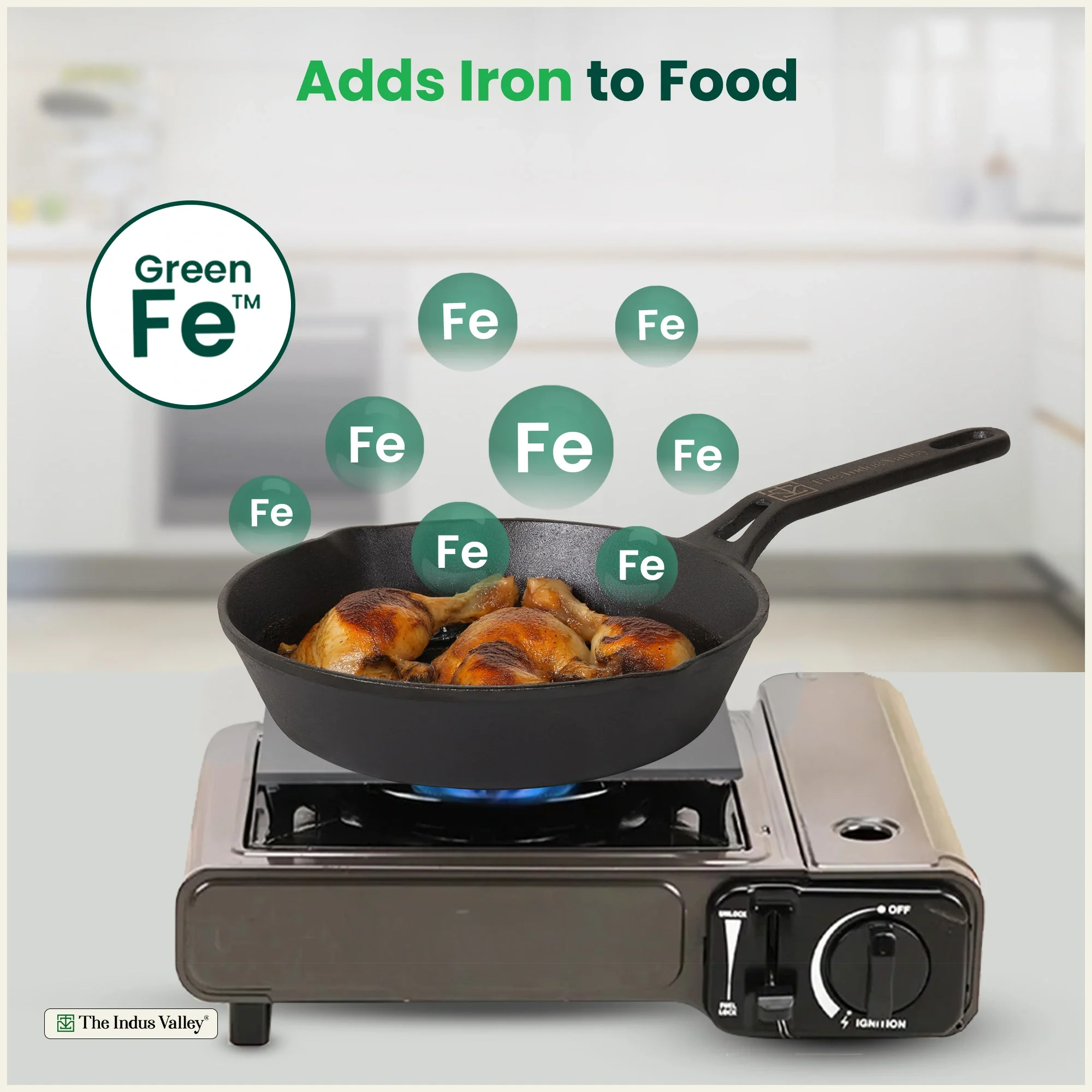 Premium CASTrong Cast Iron fry pan/ skillet 20.5 cm Pre-seasoned, Naturally Nonstick, 100% Pure, Toxin-free, Fry pan for Kitchen Use 2 kg - Image 6