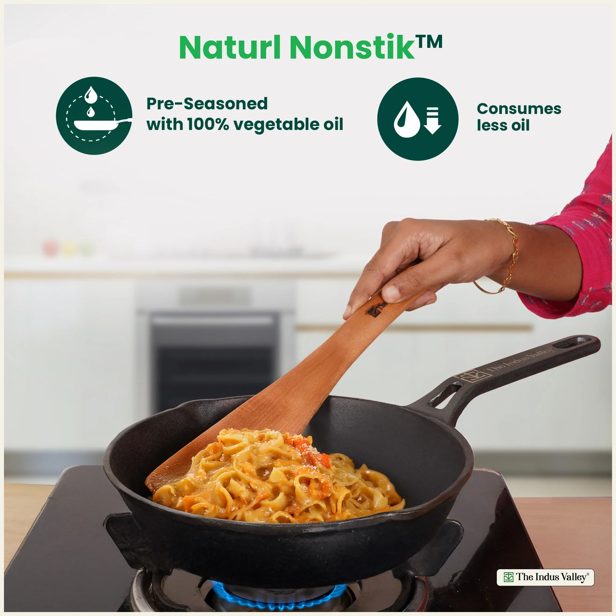 Premium CASTrong Cast Iron fry pan/ skillet 20.5 cm Pre-seasoned, Naturally Nonstick, 100% Pure, Toxin-free, Fry pan for Kitchen Use 2 kg - Image 7