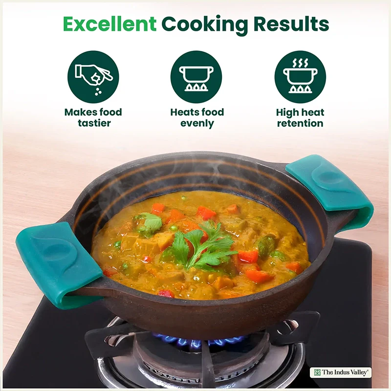 CASTrong Cast Iron Kadai 2.5 L 2.4 Kg, Flat Handle,Pre-seasoned, Naturally Nonstick, Premium Quality, Toxin-free - Image 6