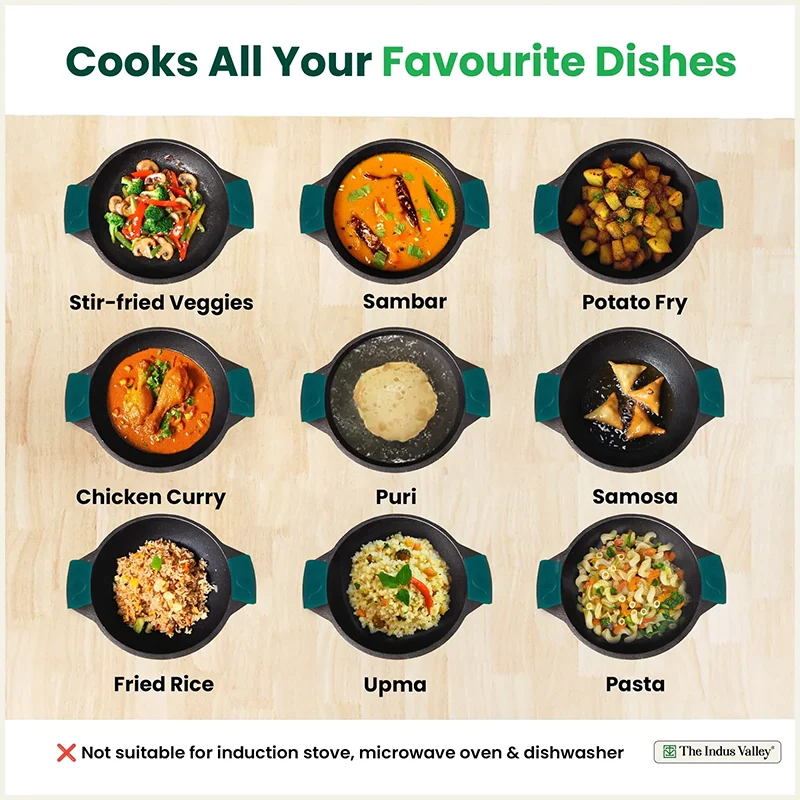 CASTrong Cast Iron Kadai 2.5 L 2.4 Kg, Flat Handle,Pre-seasoned, Naturally Nonstick, Premium Quality, Toxin-free - Image 7