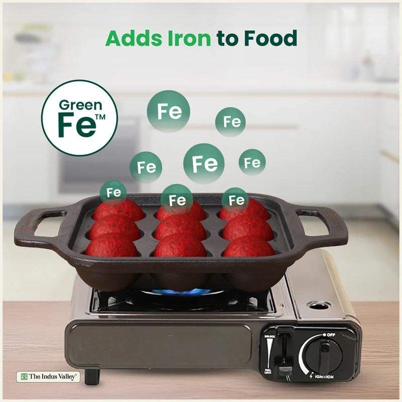 Premium CASTrong Cast Iron Paniyaram Pan 18.7cm, Pre-seasoned, Nonstick, 100% Pure, Toxin-free 1.6kg - Image 5