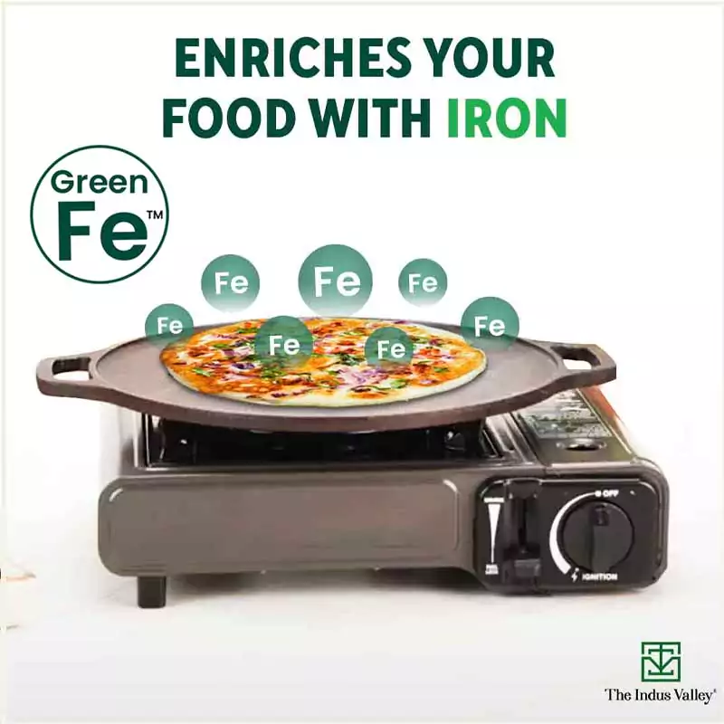 CASTrong Cast Iron Roti/Dosa Tawa 30.2cm, Pre-seasoned, Naturally Nonstick, 100% Pure, Toxin-free, Gas & Induction, Free  110 Spatula - Image 6