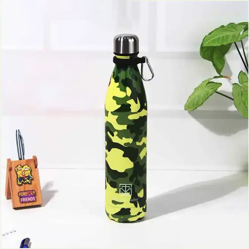 Premium Stainless Steel Camo Printed Vacuum Insulated Water Bottles 1L , Cola Shaped - Image 3