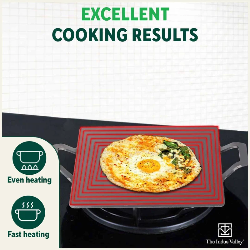 100% Pure Iron Square Tawa 30.5cm with Double Handles, Toxin-free Sheet Iron, Pre-Seasoned, Induction & Gas - Image 7