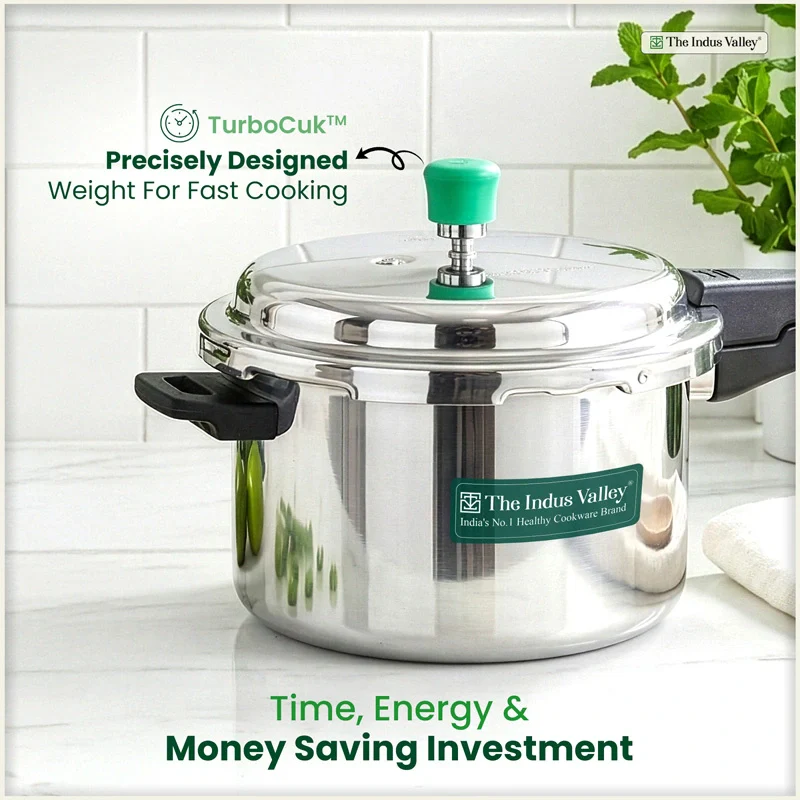 Premium Quality RapidCuk 3/5L Tri-Ply Stainless Steel Pressure Cooker for Kitchen, 100% Food-Safe, 3 Layer Thick Body, Heavy Bottom, 5 Yr Warranty, Induction & Gas - Image 6