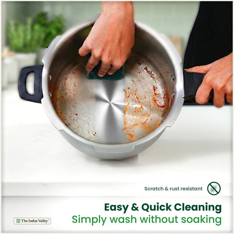 Premium Quality RapidCuk 3/5L Tri-Ply Stainless Steel Pressure Cooker for Kitchen, 100% Food-Safe, 3 Layer Thick Body, Heavy Bottom, 5 Yr Warranty, Induction & Gas - Image 7