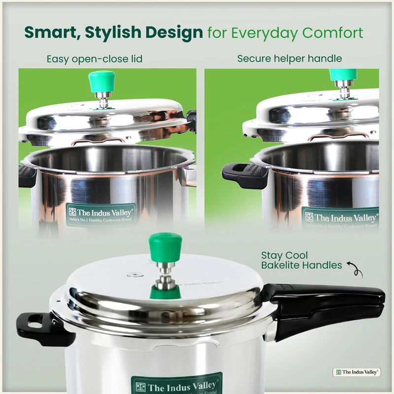 Premium Quality RapidCuk 3/5L Tri-Ply Stainless Steel Pressure Cooker for Kitchen, 100% Food-Safe, 3 Layer Thick Body, Heavy Bottom, 5 Yr Warranty, Induction & Gas - Image 8