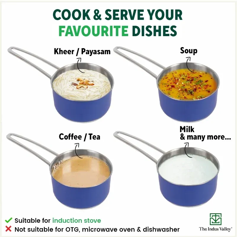 Tri-Steel Premium Stainless Steel Saucepan/ Milk/ Tea Pan, Tri-ply (3 Layer) Induction Bottom, Steel Lid - Image 10