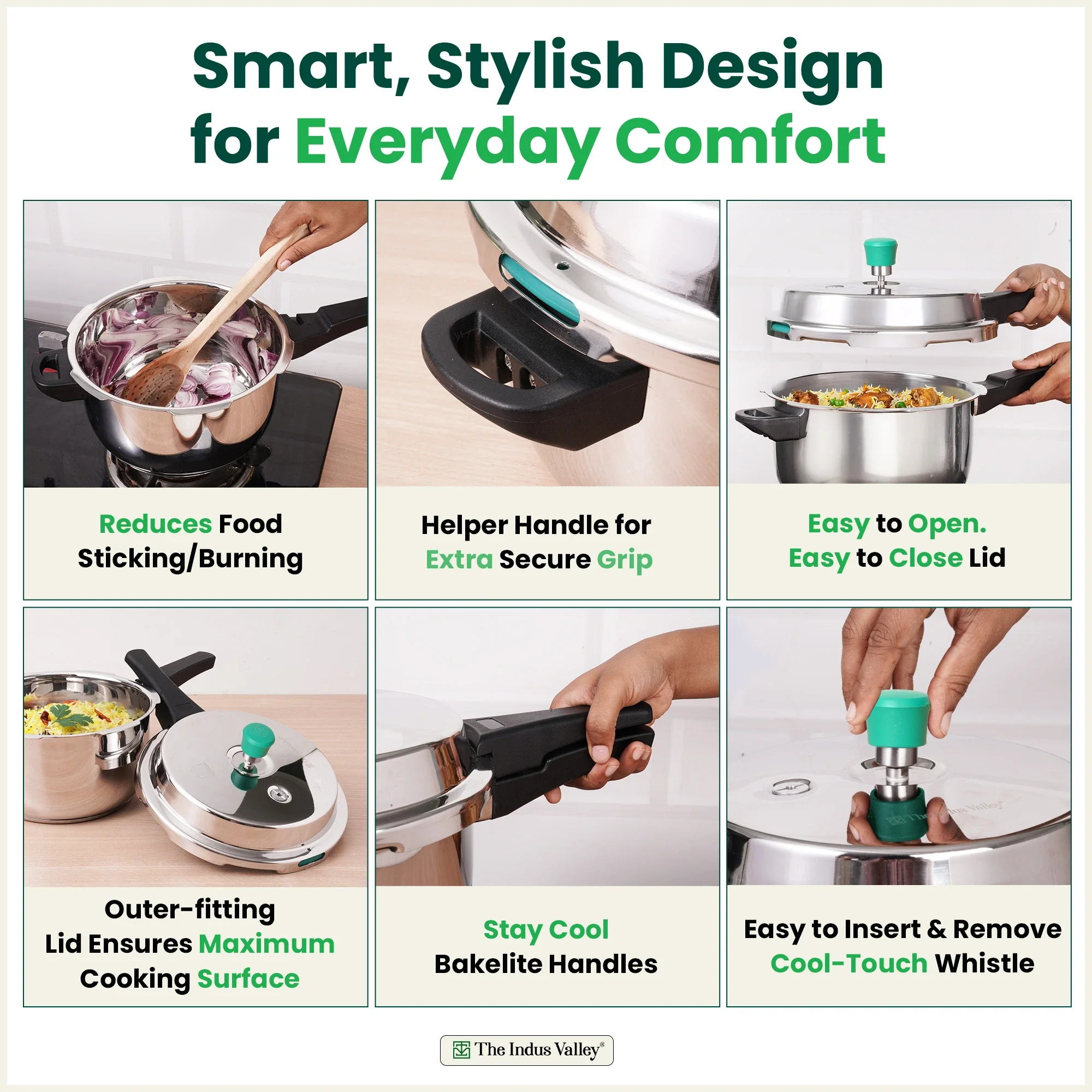 QuicKooker Tri-Steel Stainless Steel Pressure Cooker 3/5 L , Premium Quality, 3 Layer Heavy Bottom, 100% Safe, ISI Certified, 3 Yr Warranty, Induction & Gas - Image 8