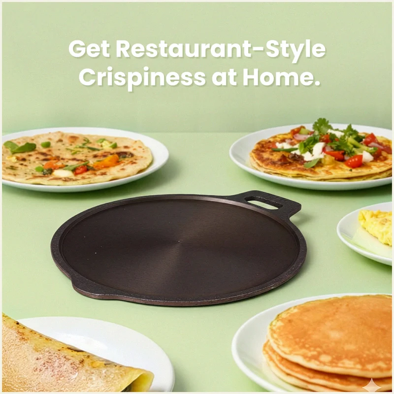 Super Smooth Cast Iron Tawa 28/30.5cm Pre-seasoned, Naturally Nonstick, 100% Pure, Toxin-free, Induction 2.8/2.9kg - Image 10