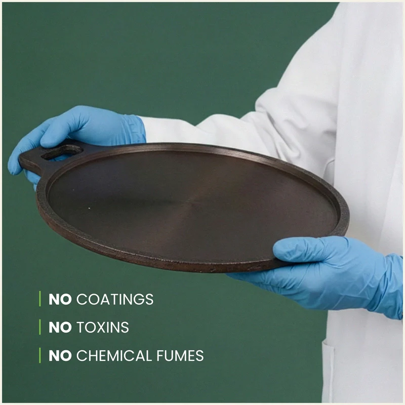 Super Smooth Cast Iron Tawa 28/30.5cm Pre-seasoned, Naturally Nonstick, 100% Pure, Toxin-free, Induction 2.8/2.9kg - Image 3