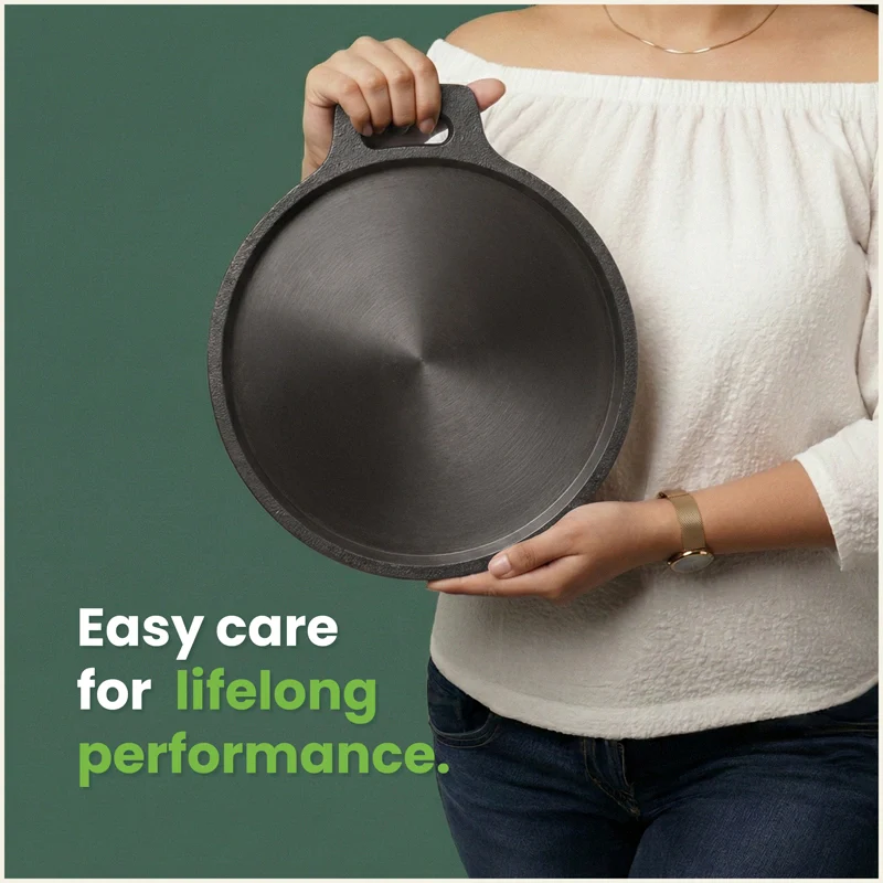 Super Smooth Cast Iron Tawa 28/30.5cm Pre-seasoned, Naturally Nonstick, 100% Pure, Toxin-free, Induction 2.8/2.9kg - Image 7