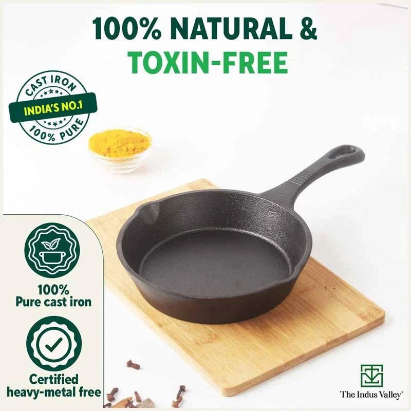 CASTrong Cast Iron Fry Pan 15.2cm, 0.4L, Pre-seasoned, Naturally Nonstick, 100% Pure, Toxin-free, Induction - Image 5
