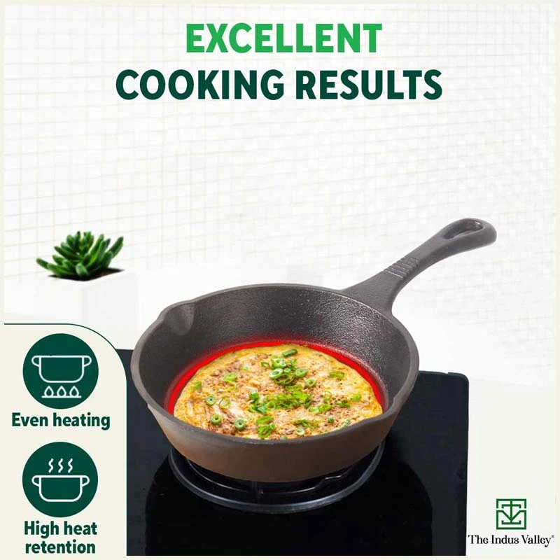 CASTrong Cast Iron Fry Pan 15.2cm, 0.4L, Pre-seasoned, Naturally Nonstick, 100% Pure, Toxin-free, Induction - Image 7