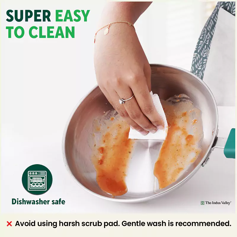 Tri-Steel Stainless Steel Frying Pan/Skillet 1.2/1.5L, Premium Quality, Tri-ply (3 Layer) Bottom, Soft-touch Handle, 100% Toxin-free, Non-stick, Induction & Gas - Image 5