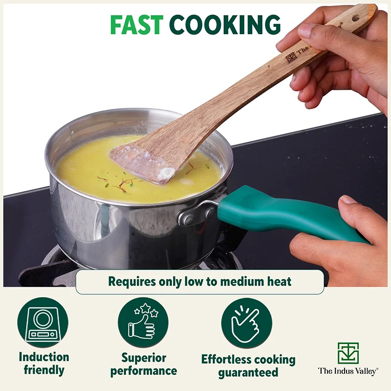 Tri-Steel Stainless Steel Tea/Milk Pan+ Lid 1/1.4 L, Premium Quality, Tri-ply (3 Layer) Bottom, Soft-touch Handle, 100% Toxin-free, Non-stick, Induction & Gas - Image 6