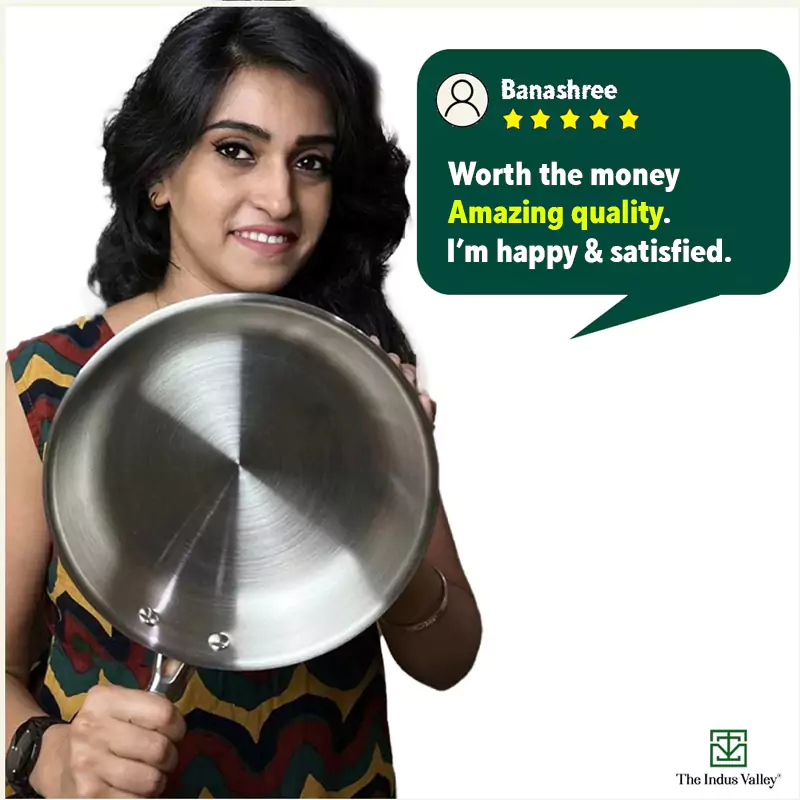 TurboCuk Tri-ply Stainless Steel Fry Pan 1.5/1.7/1.9L, Premium Quality, 3 Layer Thick Body, 100% Toxin-free, Non-stick, Induction & Gas, Free 110 Spatula, 22/24/26 cm - Image 13