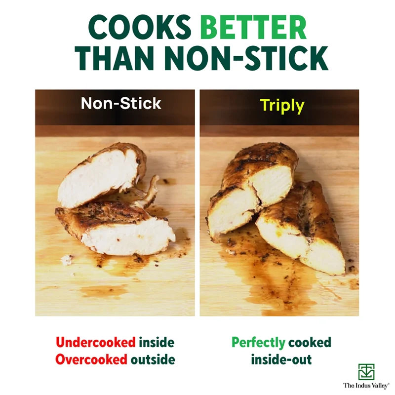 TurboCuk Tri-ply Stainless Steel Fry Pan 1.5/1.7/1.9L, Premium Quality, 3 Layer Thick Body, 100% Toxin-free, Non-stick, Induction & Gas, Free 110 Spatula, 22/24/26 cm - Image 9