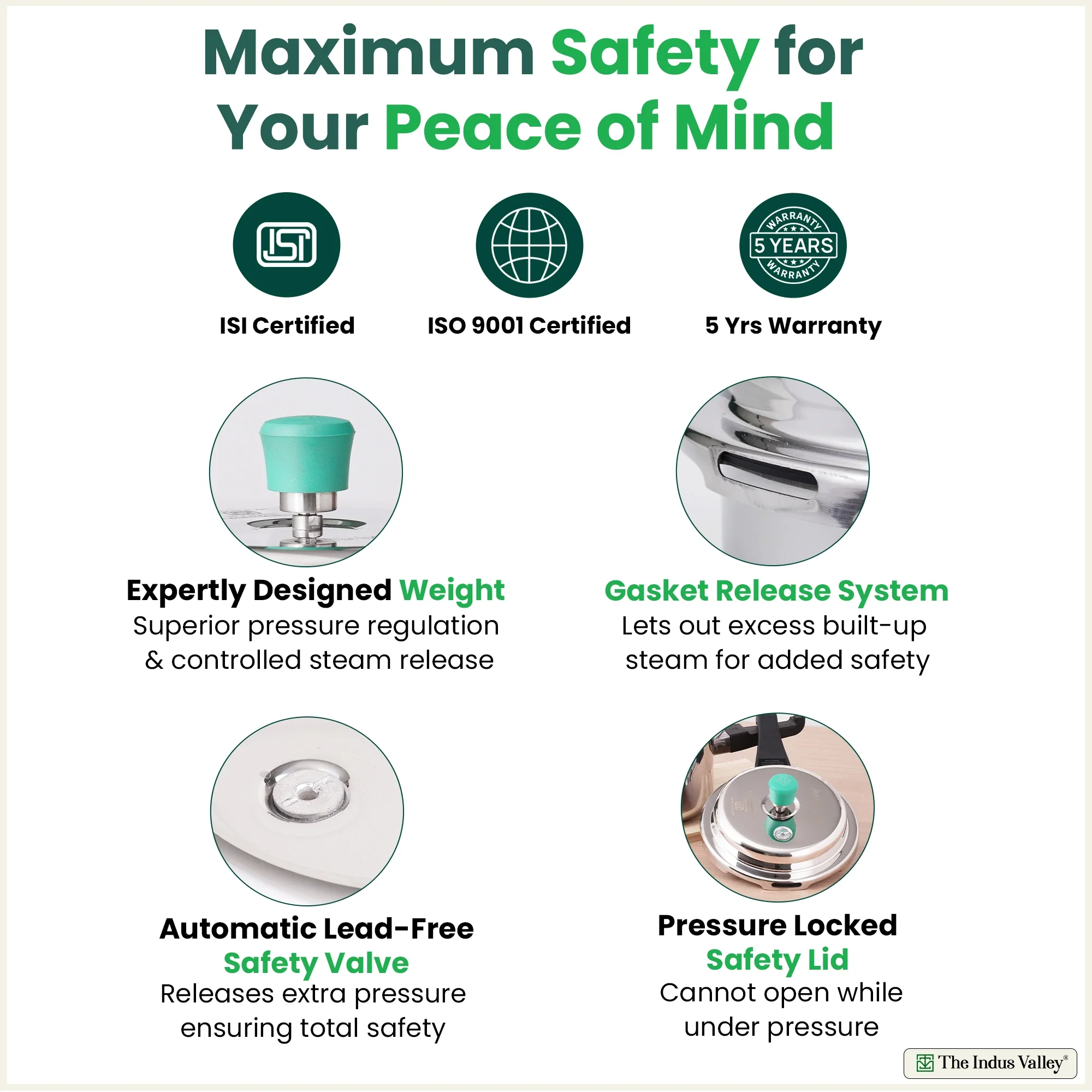 2/3/5L RapidCuk Tri-ply Stainless Steel Pressure Cooker, Premium Quality, 3 Layer Thick Body, Heavy Bottom, 100% Safe, ISI Certified, 5 Yr Warranty, Induction & Gas - Image 5