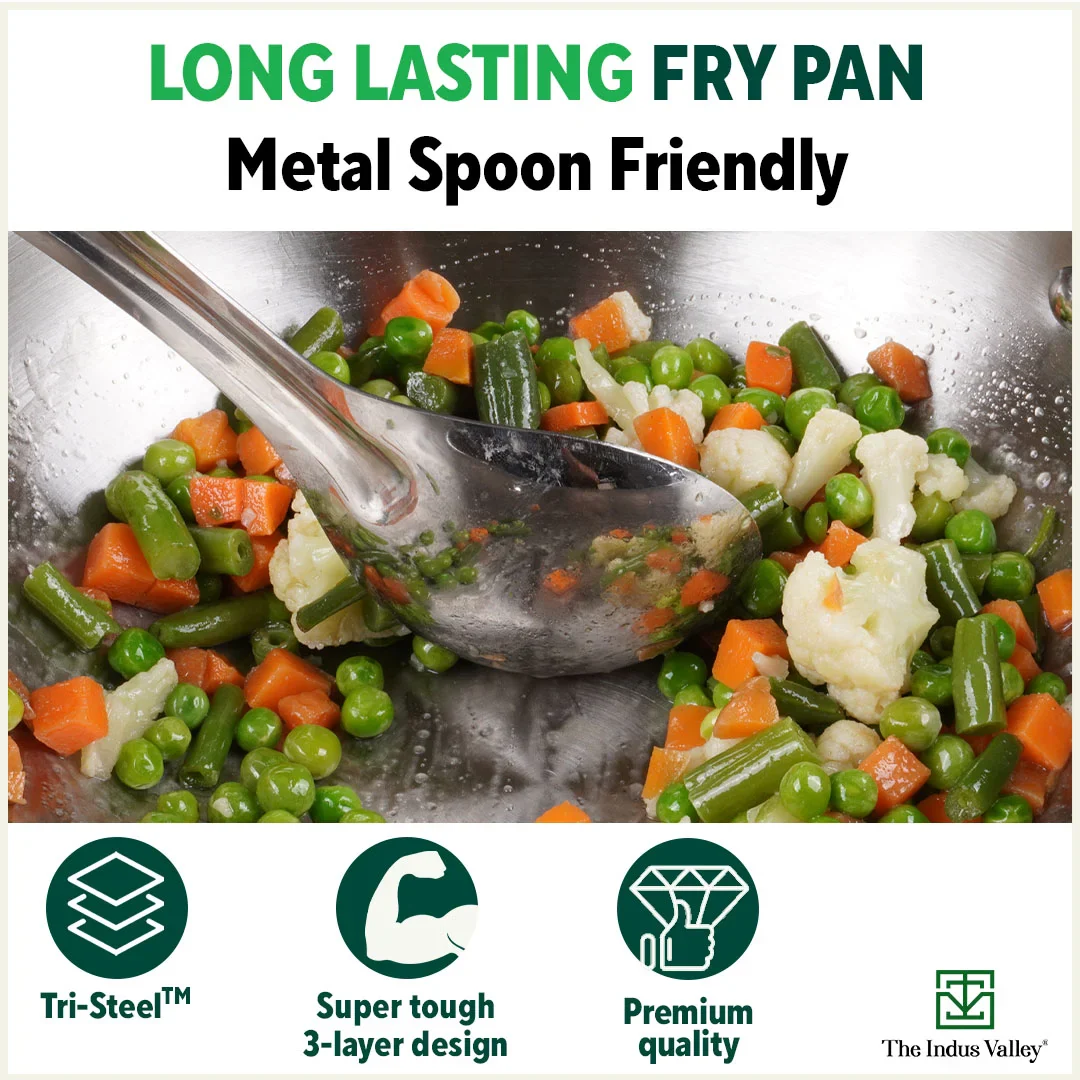 Tri-Steel Premium Stainless Steel Fry Pan 1.5L, Tri-ply (3 Layer) Induction Bottom - Image 9
