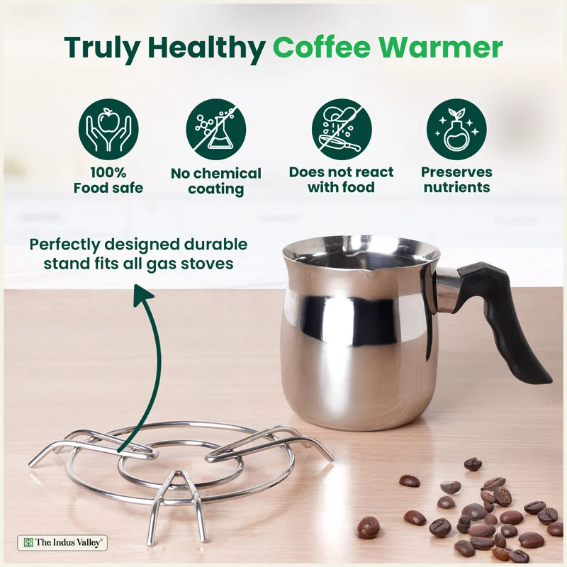 Stainless Steel Turkish Coffee Warmer 500ml / 900ml - Stay-Cool Handle, Induction Friendly, 100% Food-Safe - Image 3