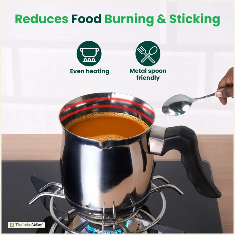 Stainless Steel Turkish Coffee Warmer 500ml / 900ml - Stay-Cool Handle, Induction Friendly, 100% Food-Safe - Image 4