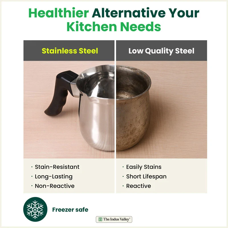 Stainless Steel Turkish Coffee Warmer 500ml / 900ml - Stay-Cool Handle, Induction Friendly, 100% Food-Safe - Image 6