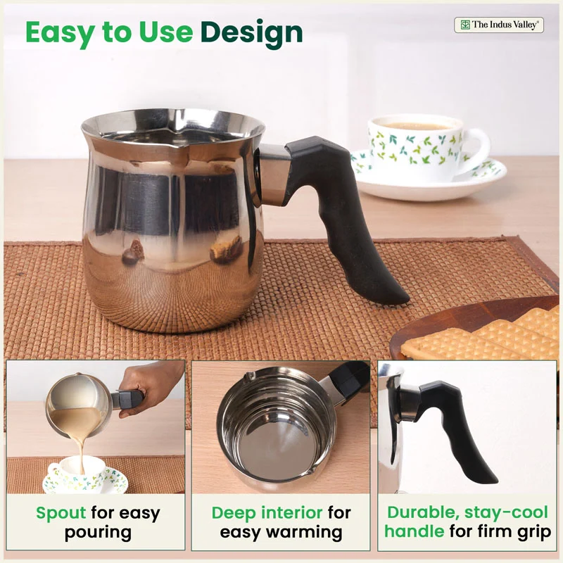 Stainless Steel Turkish Coffee Warmer 500ml / 900ml - Stay-Cool Handle, Induction Friendly, 100% Food-Safe - Image 7