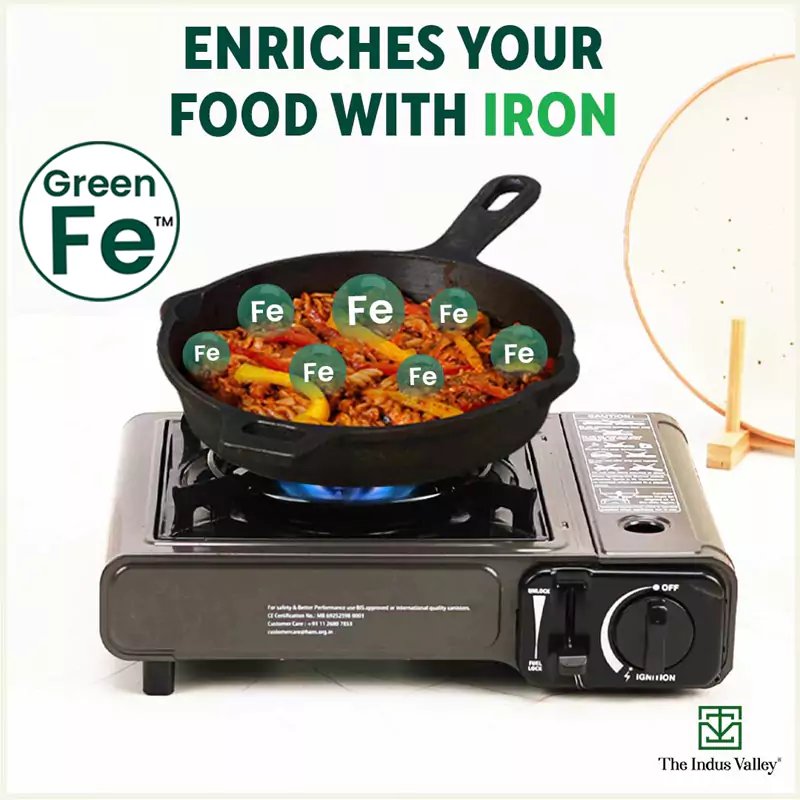 Super Smooth Cast Iron Frypan 1.7L+ Free 110 Spatula, Pre-seasoned, Naturally Nonstick, 100% Pure,Toxin-free 25.4cm - Image 5