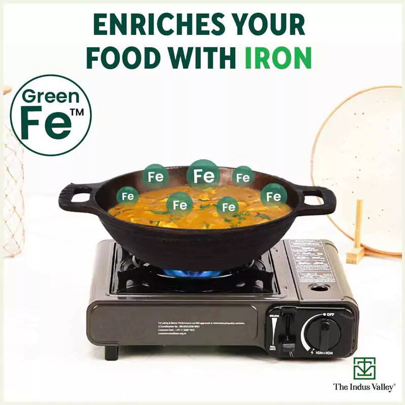 Super Smooth Cast Iron Kadai 1/1.3L (Wok Model), Pre-seasoned, Naturally Nonstick, 100% Pure, Toxin-free - Image 6