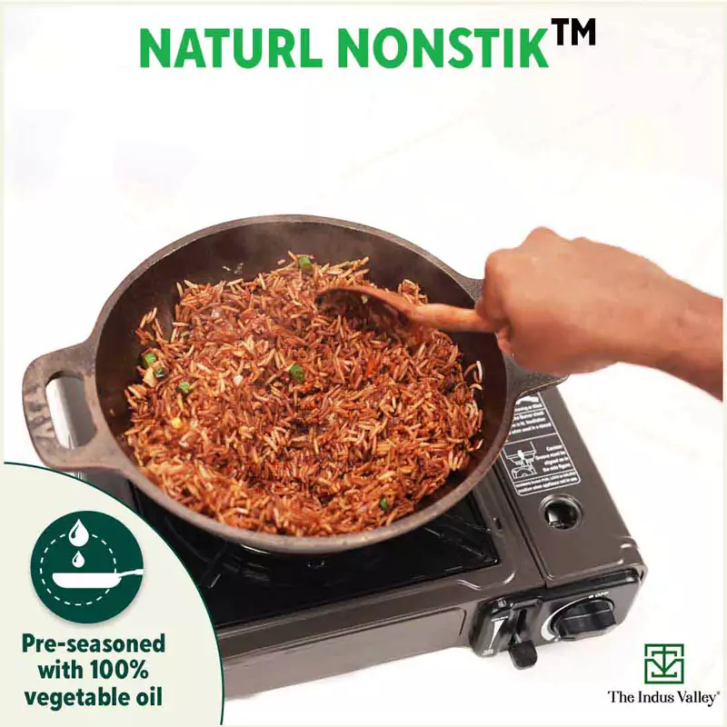 Super Smooth Cast Iron Kadai 1/1.3L (Wok Model), Pre-seasoned, Naturally Nonstick, 100% Pure, Toxin-free - Image 8