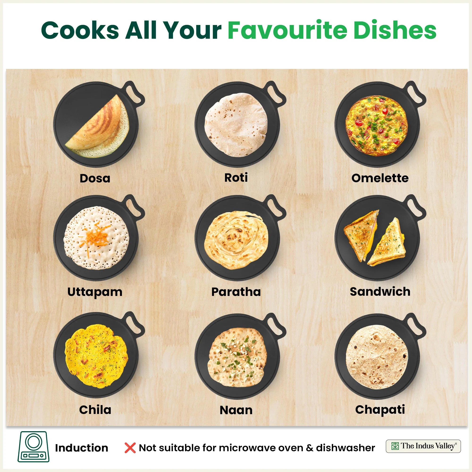 Super Smooth Cast Iron Tawa 27.9cm, Pre-seasoned, 100% Pure, Toxin-free, Induction 2.7 kg - Image 7