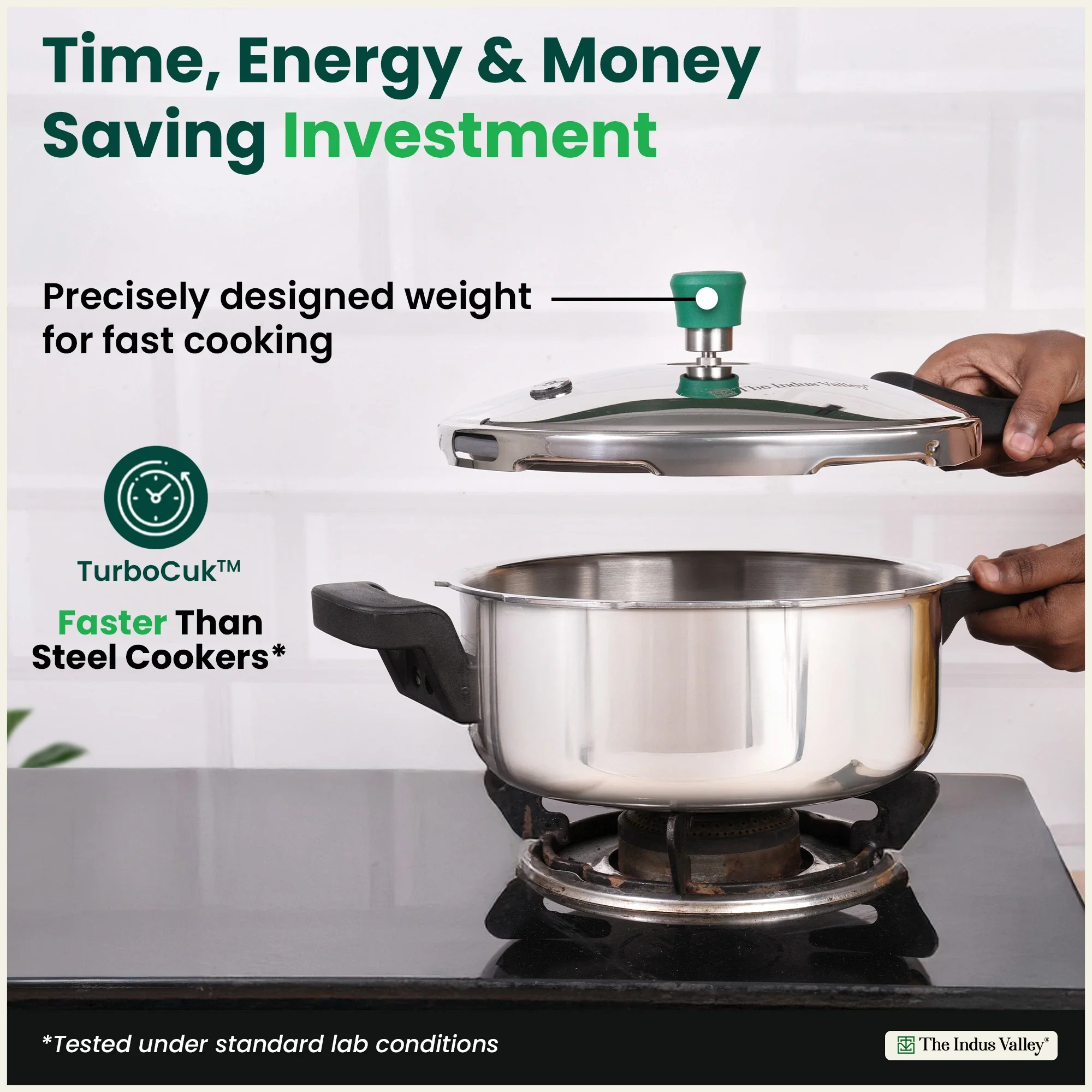 Tri-ply Stainless Steel Pressure Pan 3.5/5L, Premium Quality, 3 Layer Thick Body, Heavy Bottom, 100% Food-safe, ISI Certified, Induction & Gas - Image 7